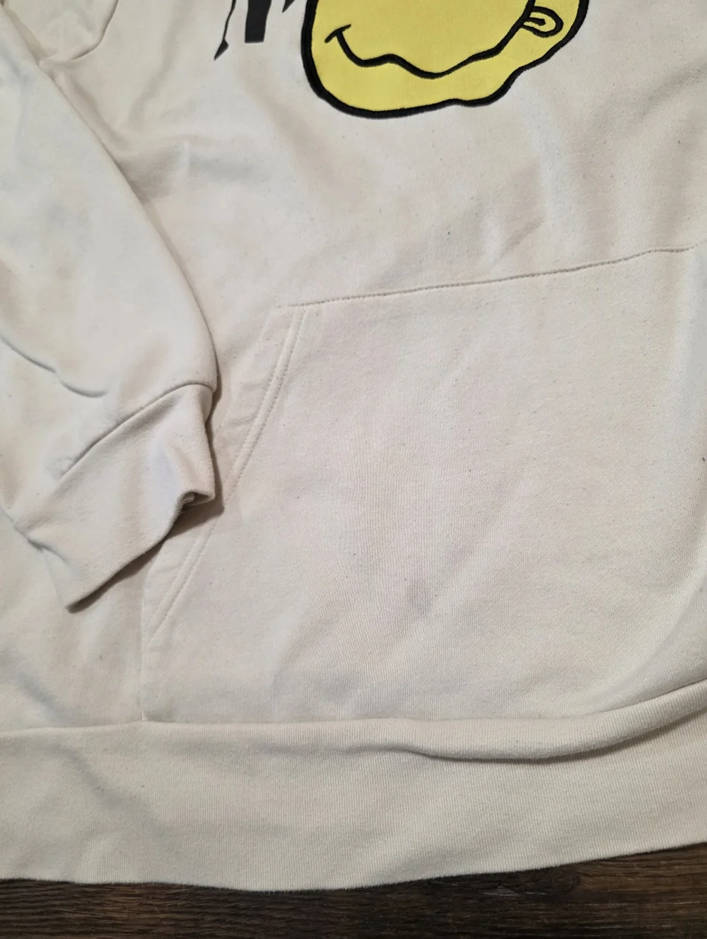 Nirvana Cream Graphic Hoodie with Yellow Smiley Men 3XL - Picture 5 of 10